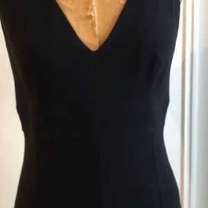 Max Mara Black Fit and Flare Dress V neck Sleeveless Size 8